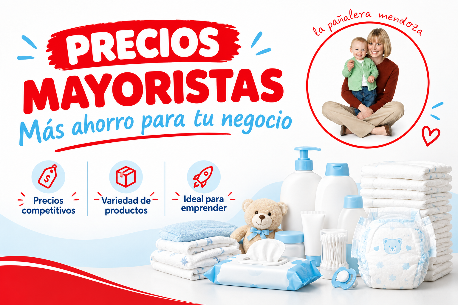 Productos para bebés y artículos de higiene de La Pañalera Mendoza.